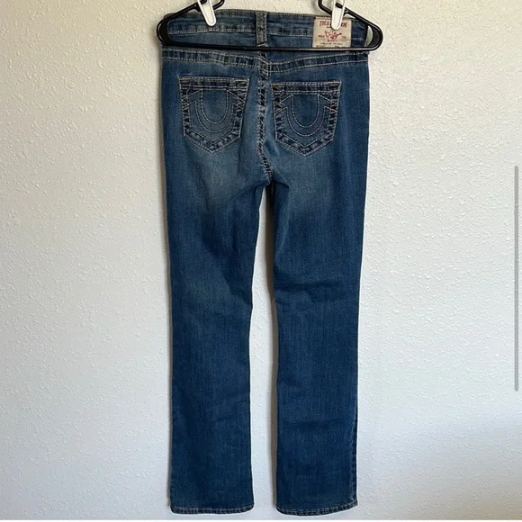True Religion BECCA Mid Rise Boot Cut Jeans Blue Denim Style Size 29 - Picture 4 of 9